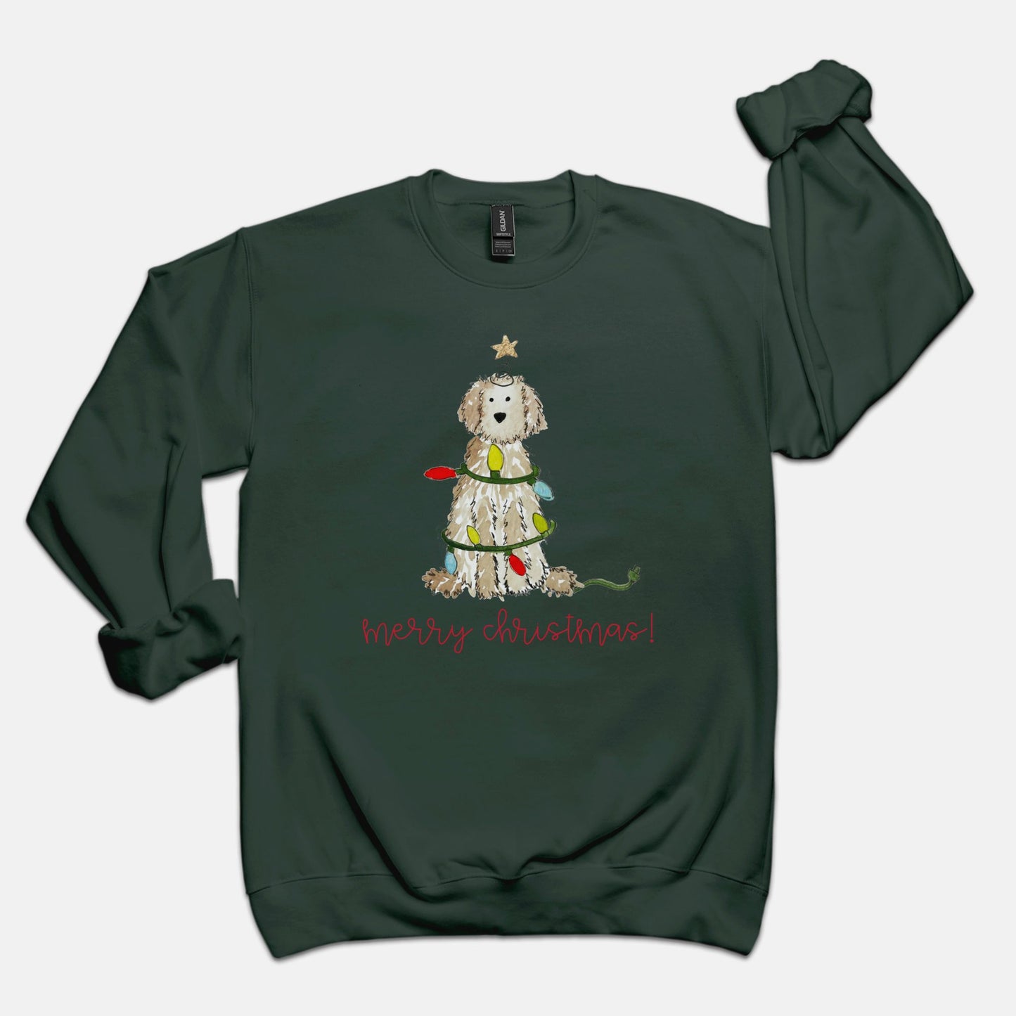 Festive Christmas Cream Doodle Gildan Sweatshirt