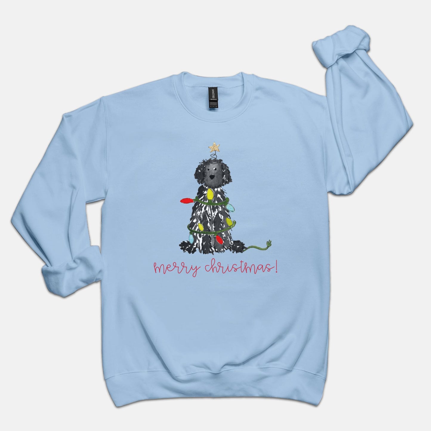 Festive Christmas Black Doodle Gildan Sweatshirt