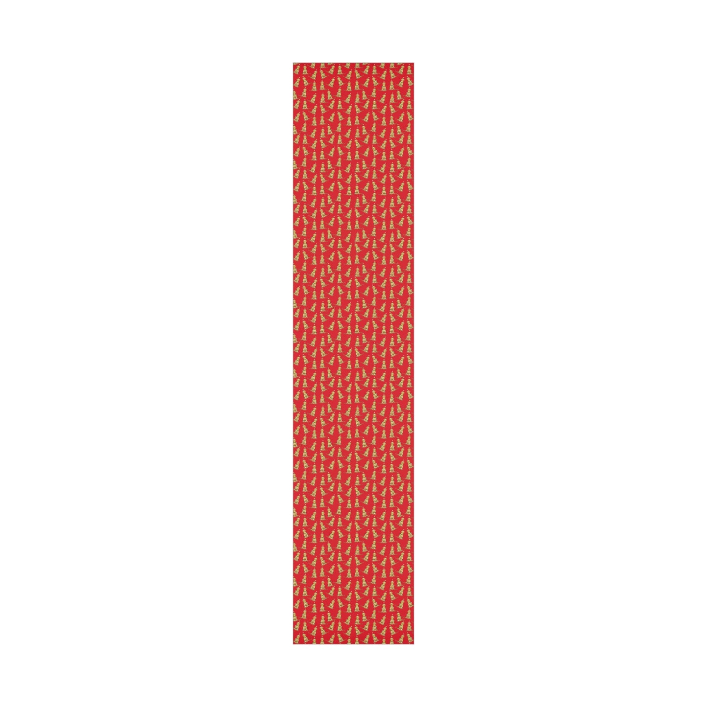 Festive Christmas Apricot Doodle Gift Wrap - Red