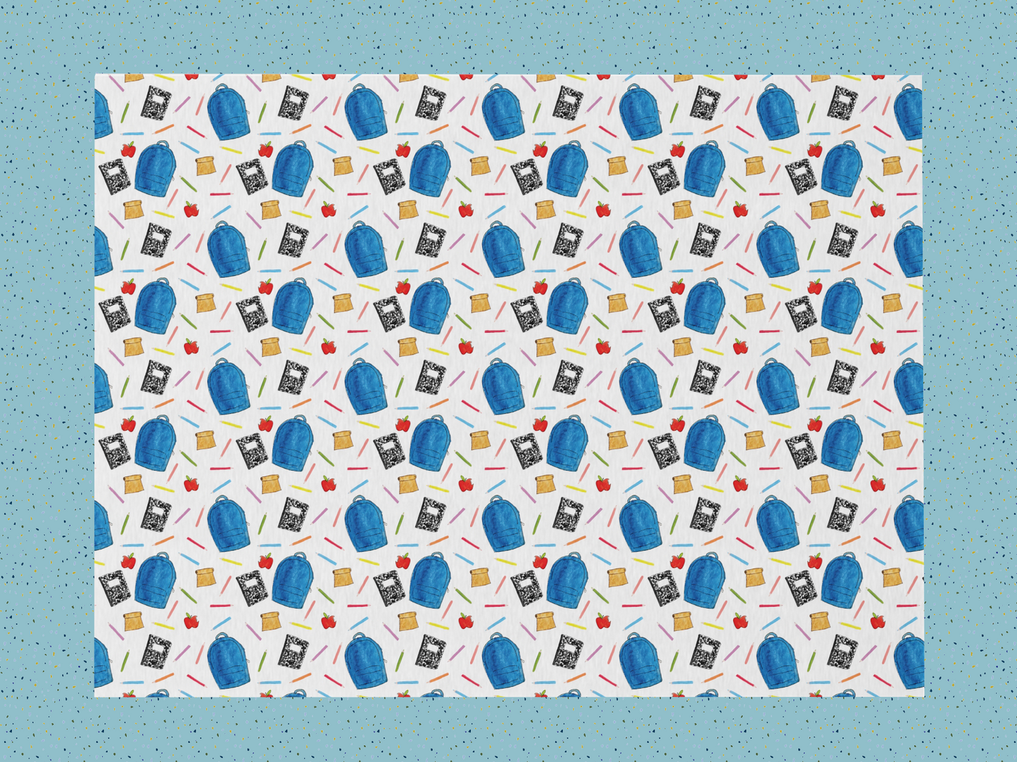 Back to School Pattern Classroom Rug