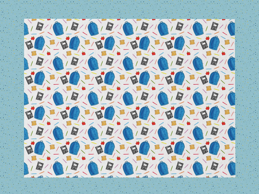 Back to School Pattern Classroom Rug
