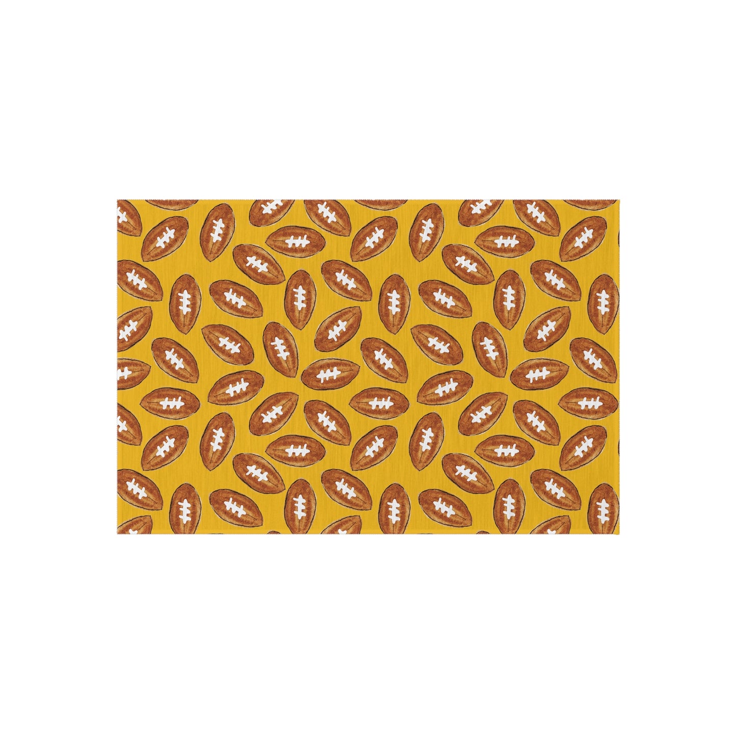 Yellow Football Pattern Welcome Mat