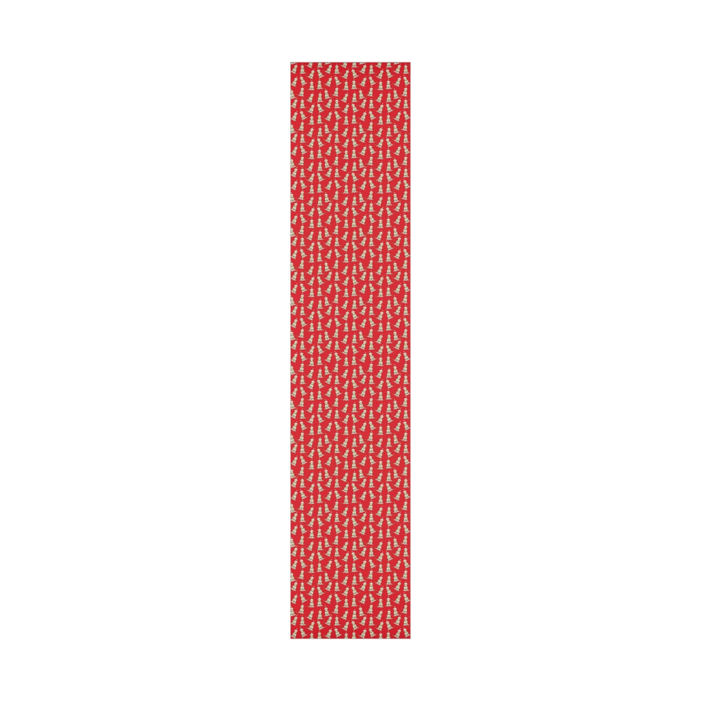 Festive Christmas Cream Doodle Gift Wrap - Red