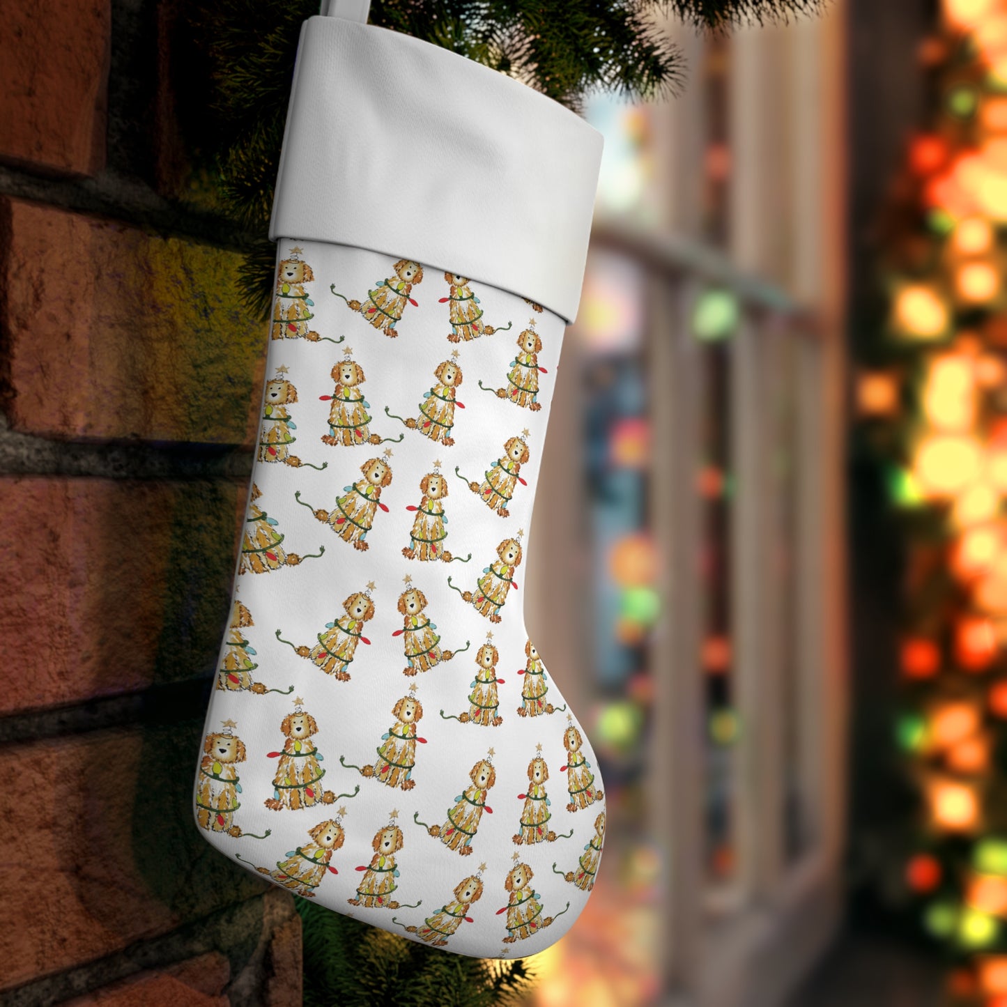 Apricot and Cream Doodle Christmas Stocking