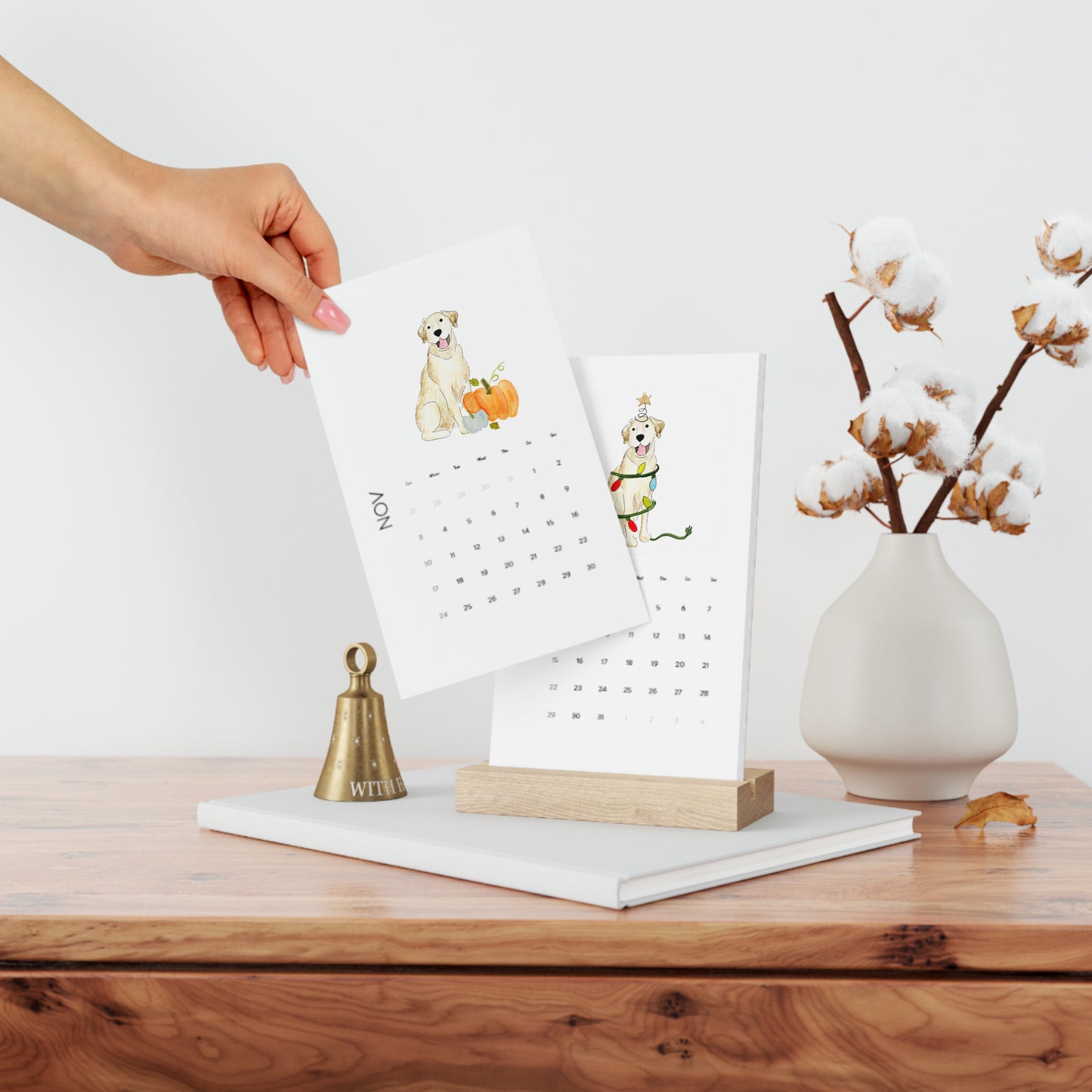 White Lab Tabletop Desk 2024 Calendar