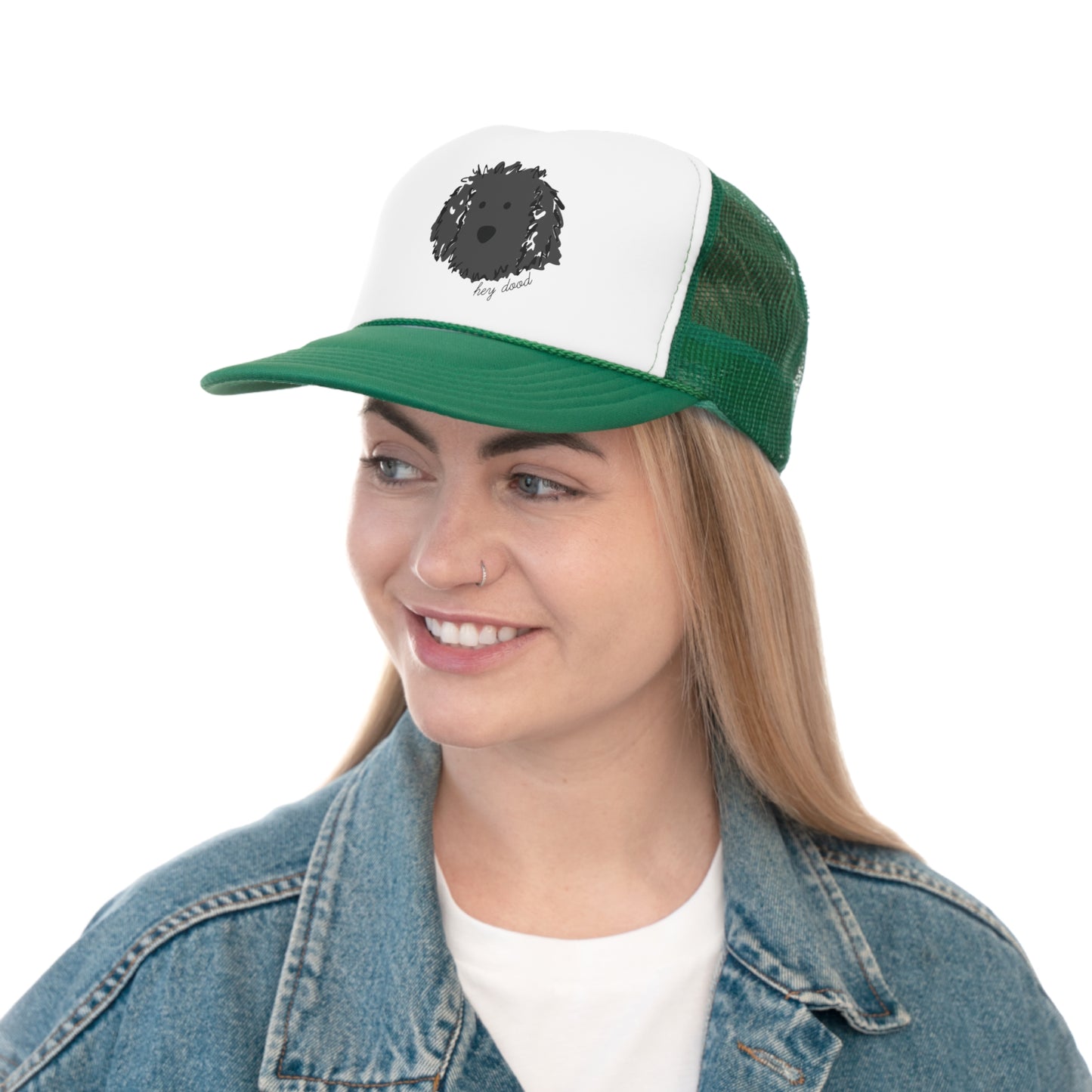 Hey Dood Black Doodle Trucker Cap