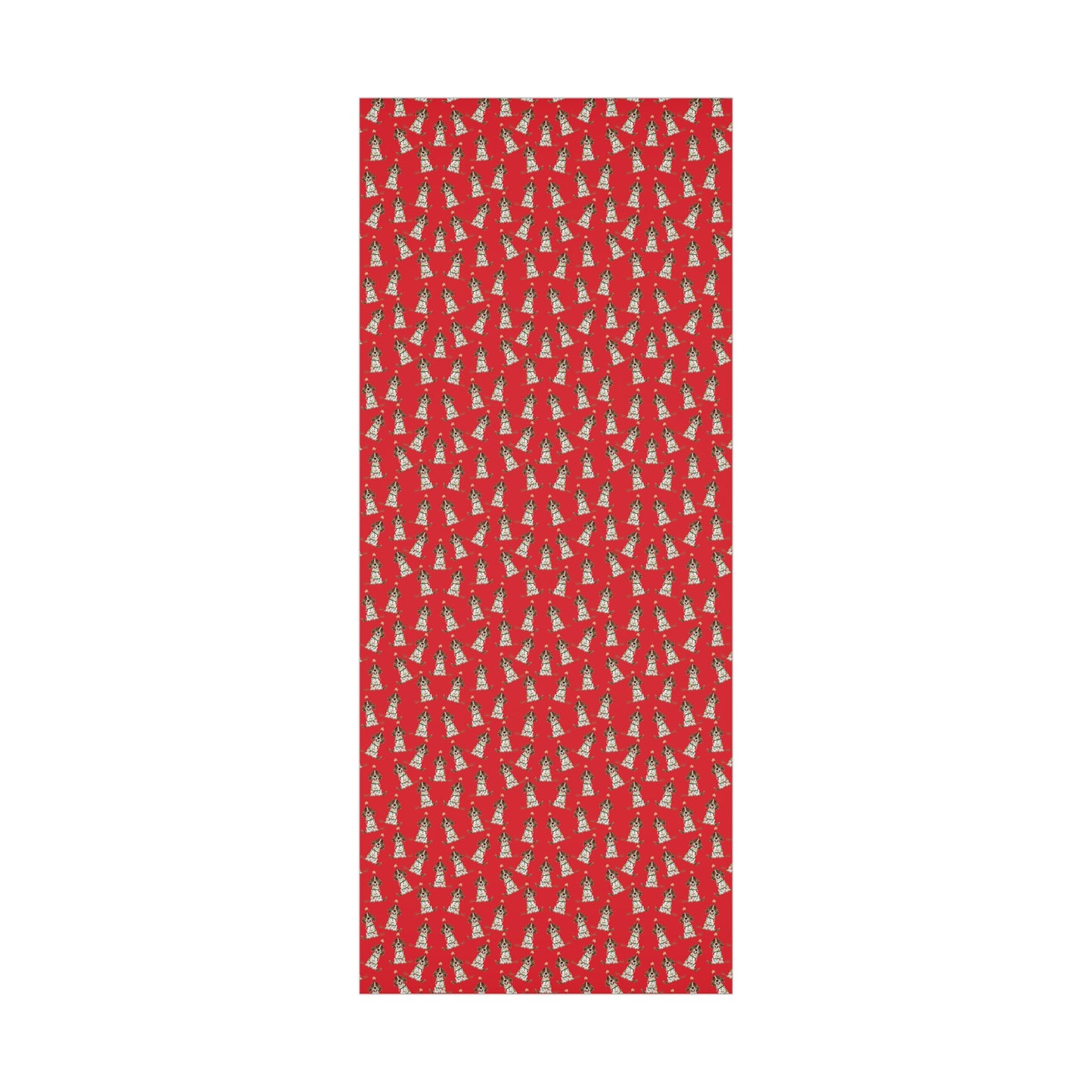 Festive Christmas Brown Parti Spaniel Gift Wrap - Red