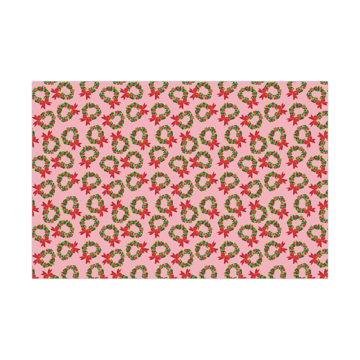 Watercolor Wreath Gift Wrap - Pink