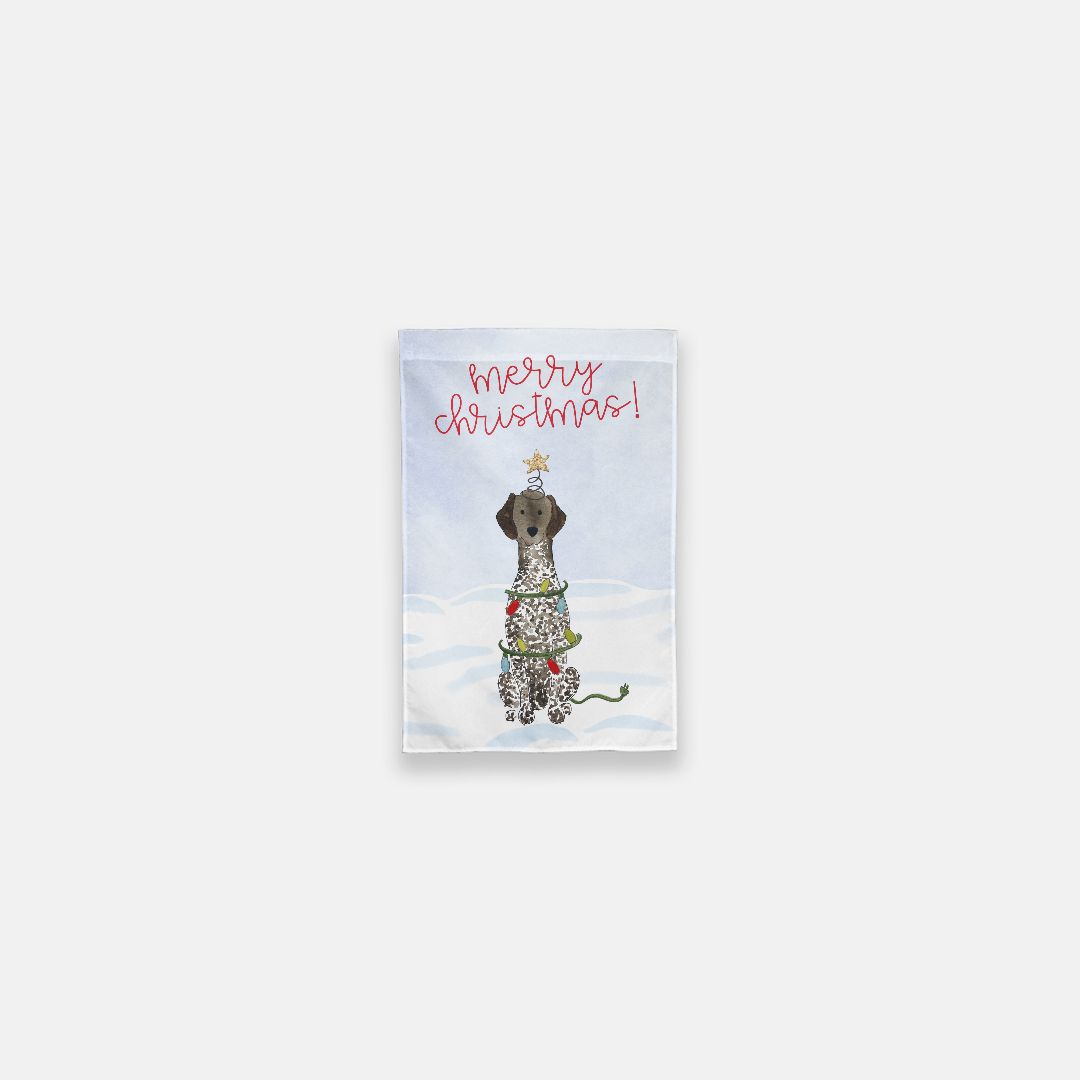 Festive Christmas German Shorthaired Pointer Garden Flag