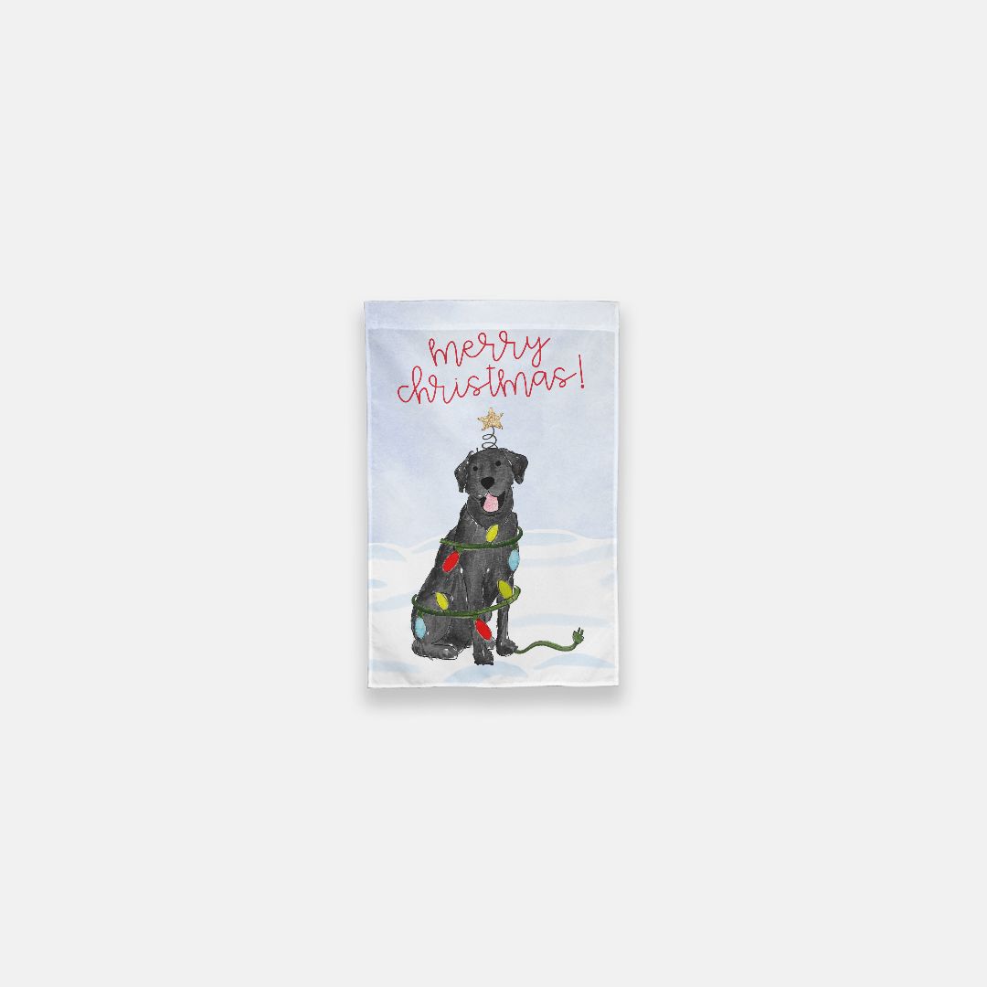 Festive Christmas Lab Garden Flag