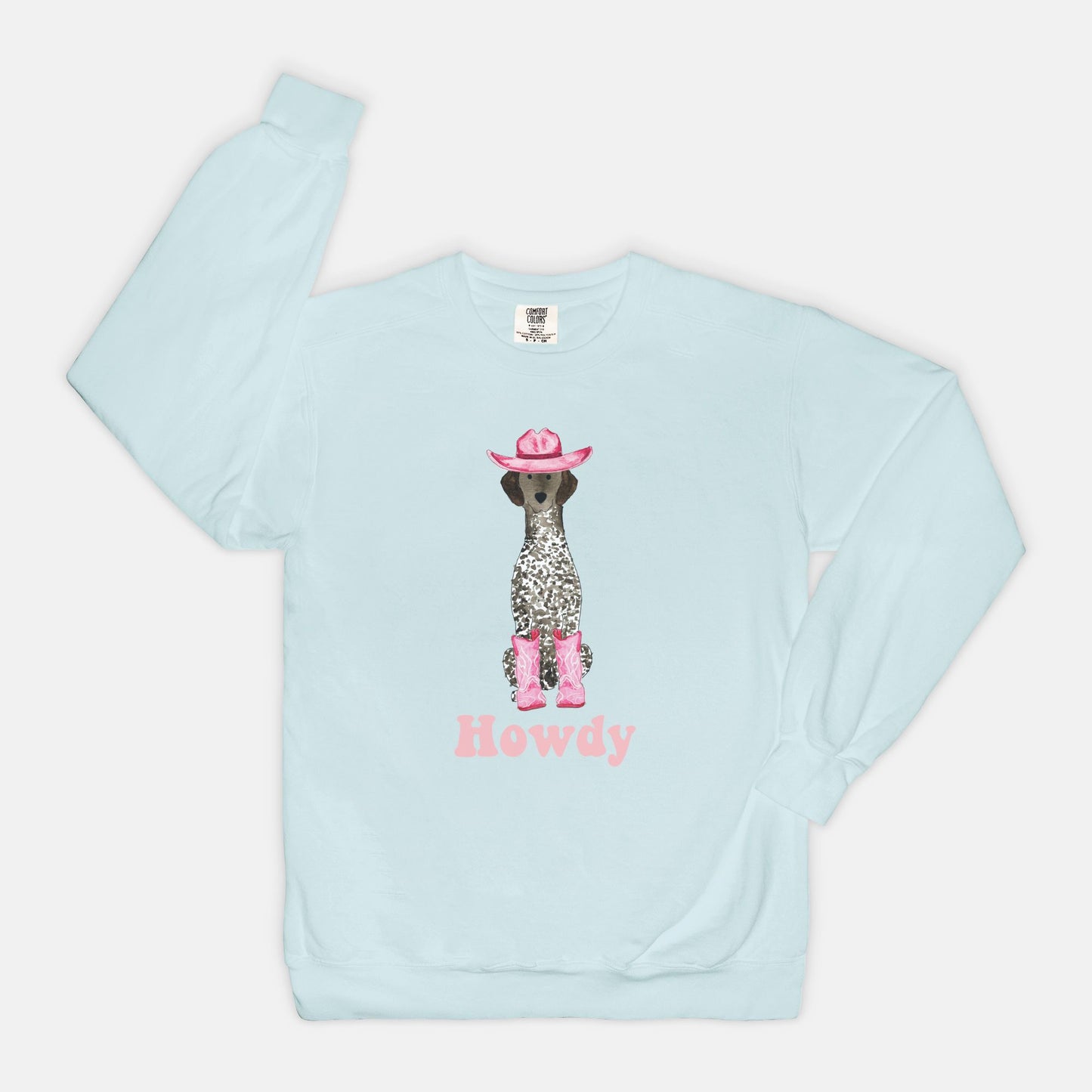Howdy Cowgirl German Shorthaired Pointer Comfort Color Crewneck Sweatshirt