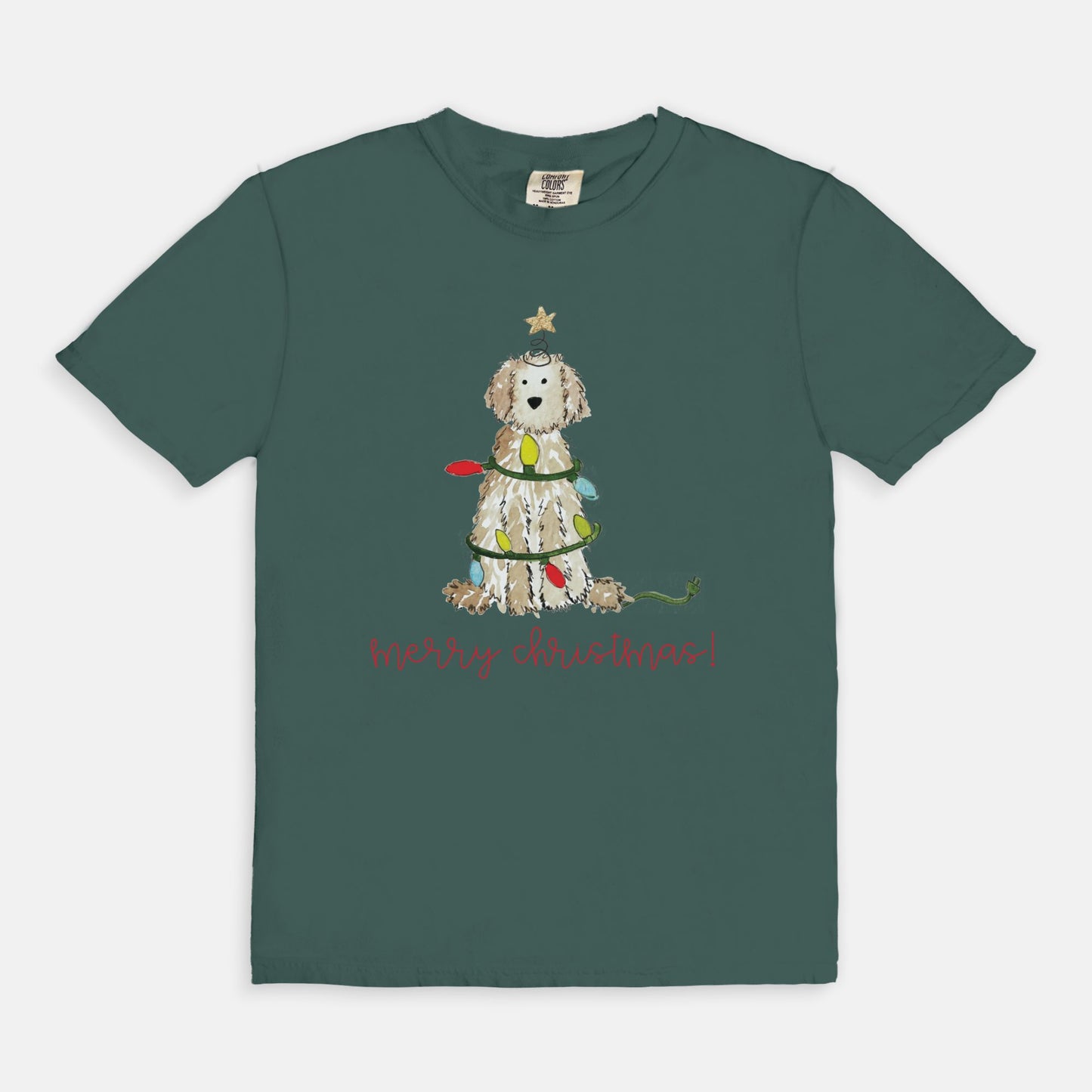 Festive Christmas Cream Doodle Comfort Color Tee