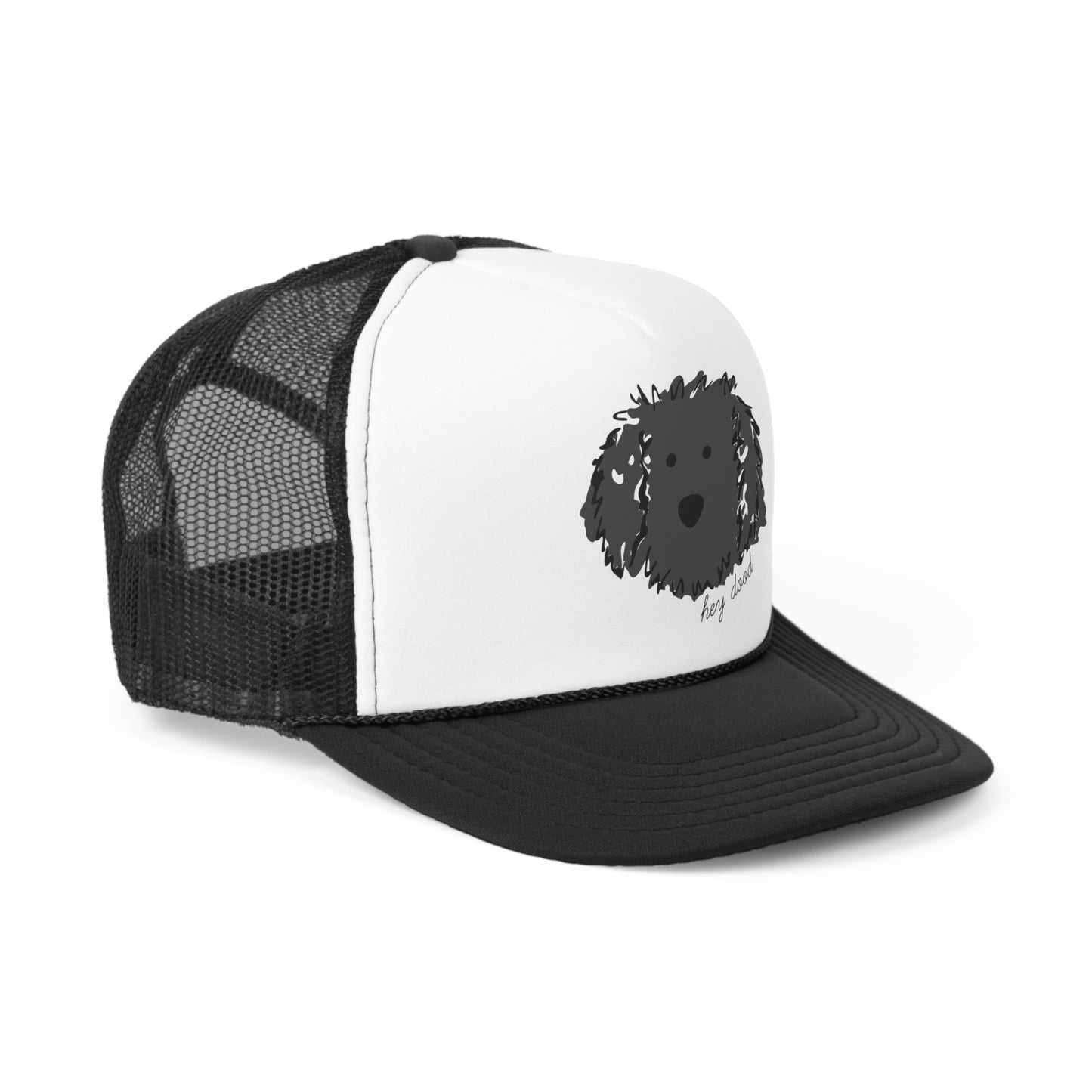 Hey Dood Black Doodle Trucker Cap