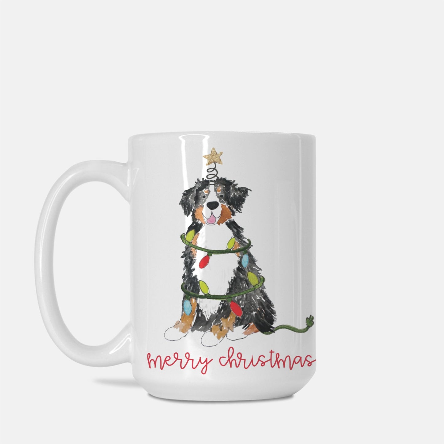 Festive Christmas Bernese Mountain Dog Mug