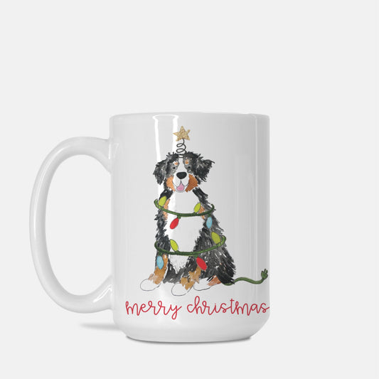Festive Christmas Bernese Mountain Dog Mug