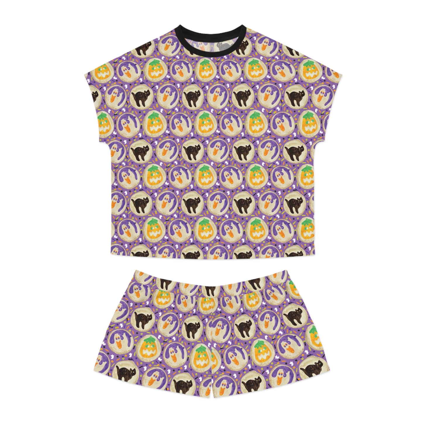 Halloween Spooky Cookie Women's Short Pajama Set