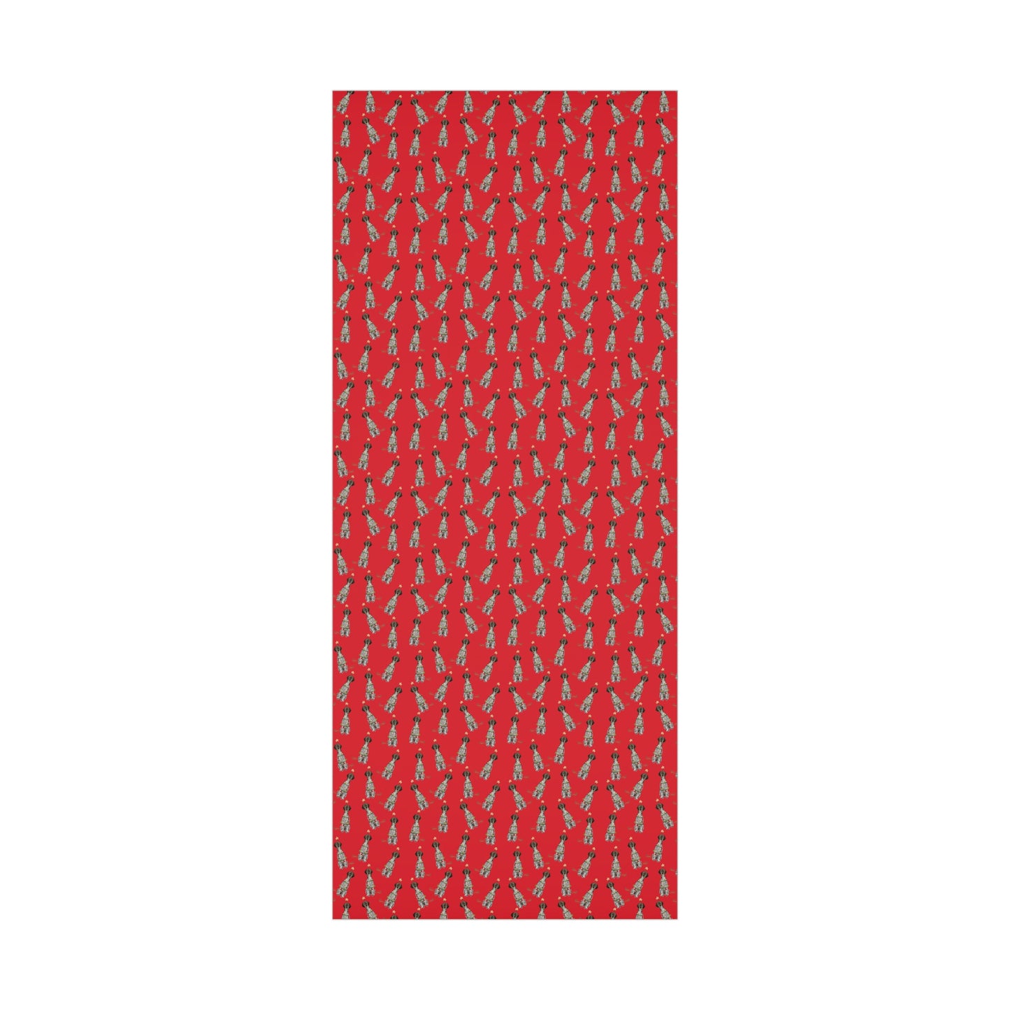 Festive Christmas Liver Roan German Shorthaired Pointer Gift Wrap - Red