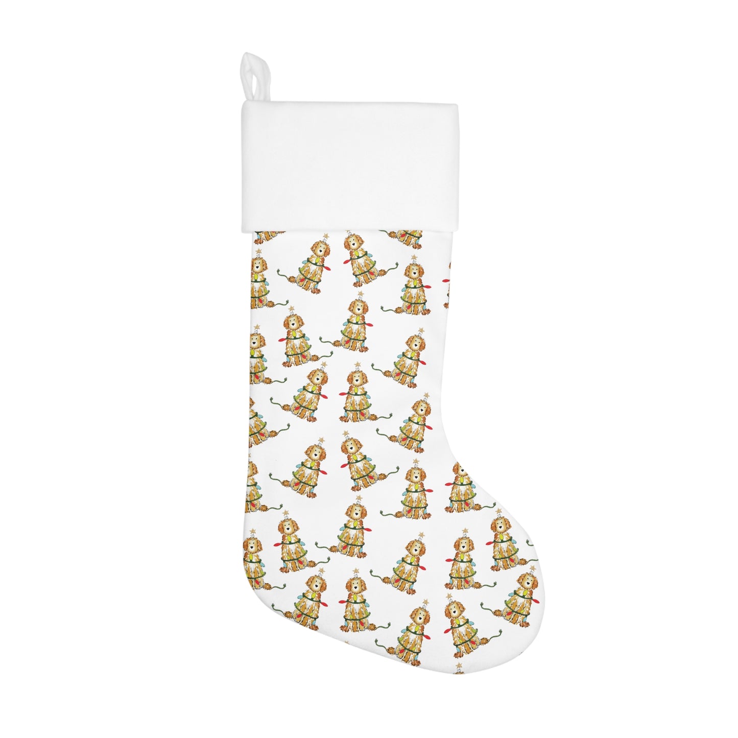 Apricot and Cream Doodle Christmas Stocking
