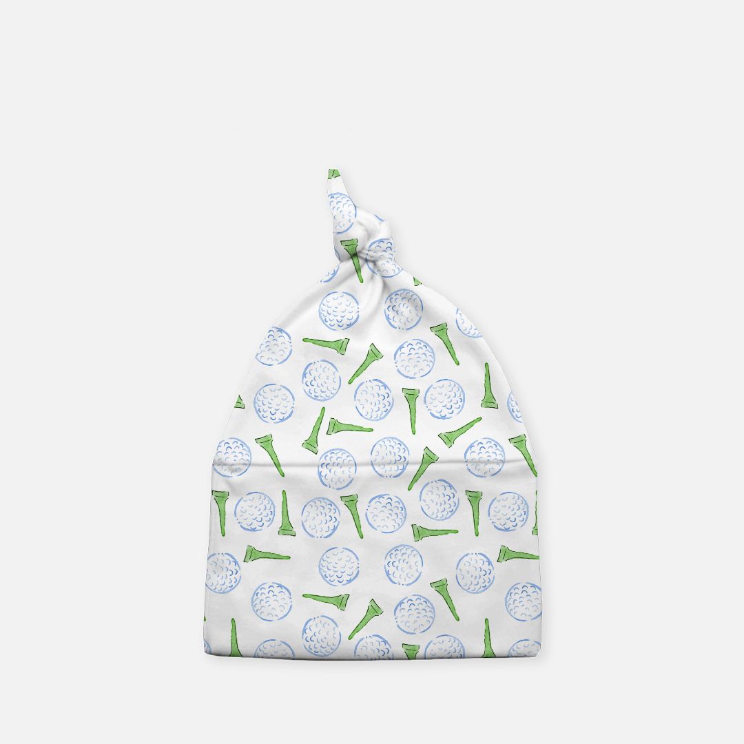 Golf Tee Pattern Baby Knotted Beanie