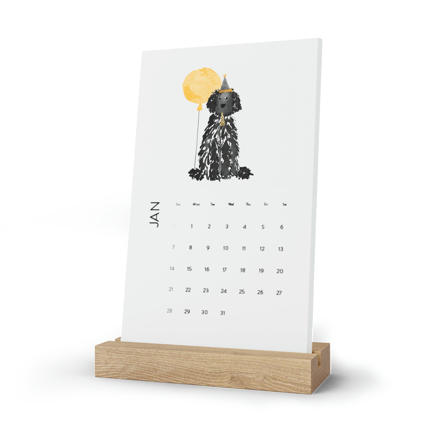 Black Doodle Calendar (2024)