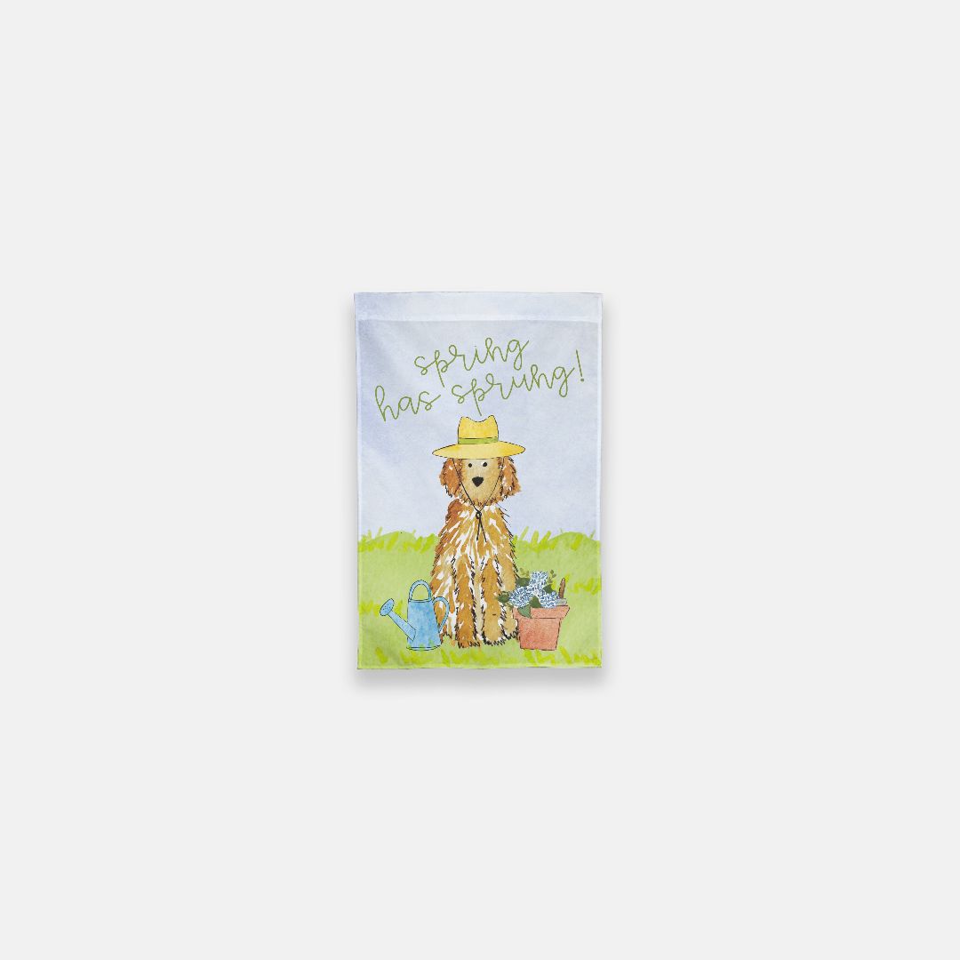 Spring Flower Doodle Garden Flag