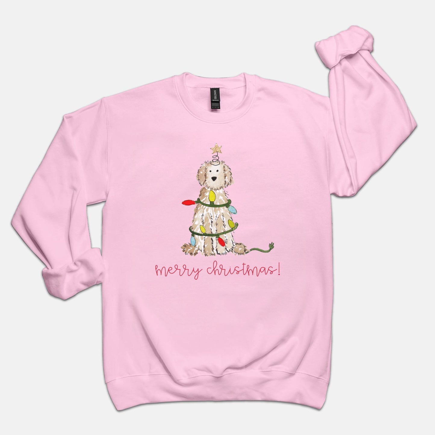 Festive Christmas Cream Doodle Gildan Sweatshirt