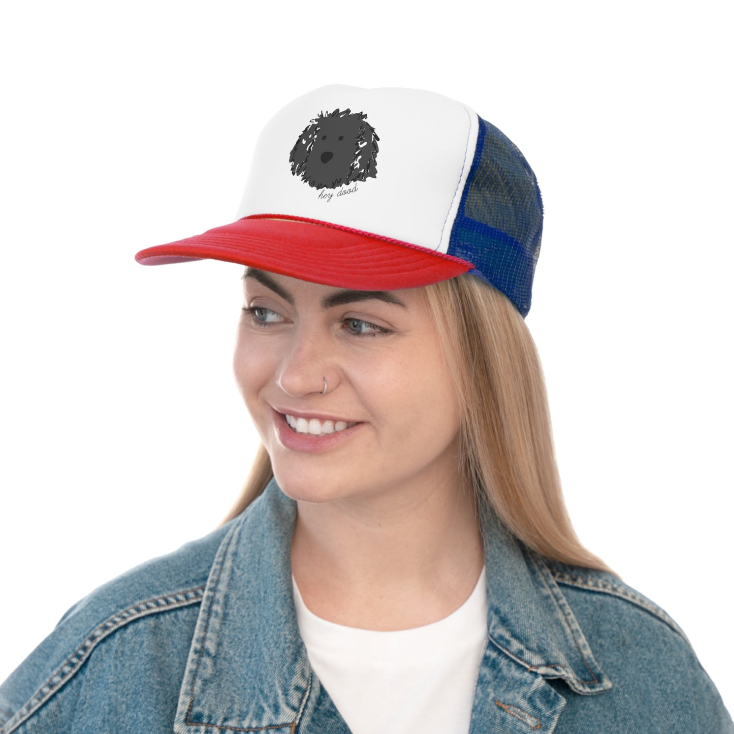 Hey Dood Black Doodle Trucker Cap