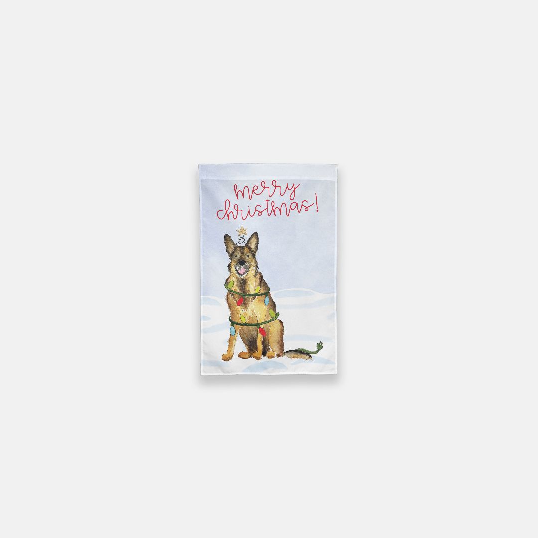 Festive Christmas German Shepherd Garden Flag