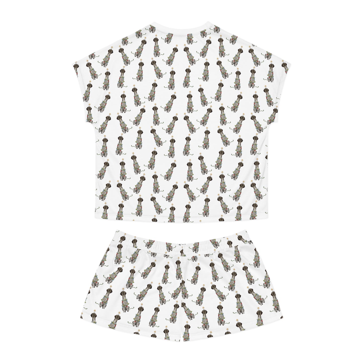 Festive Christmas German Shorthaired Pointer Women's Short Pajama Set