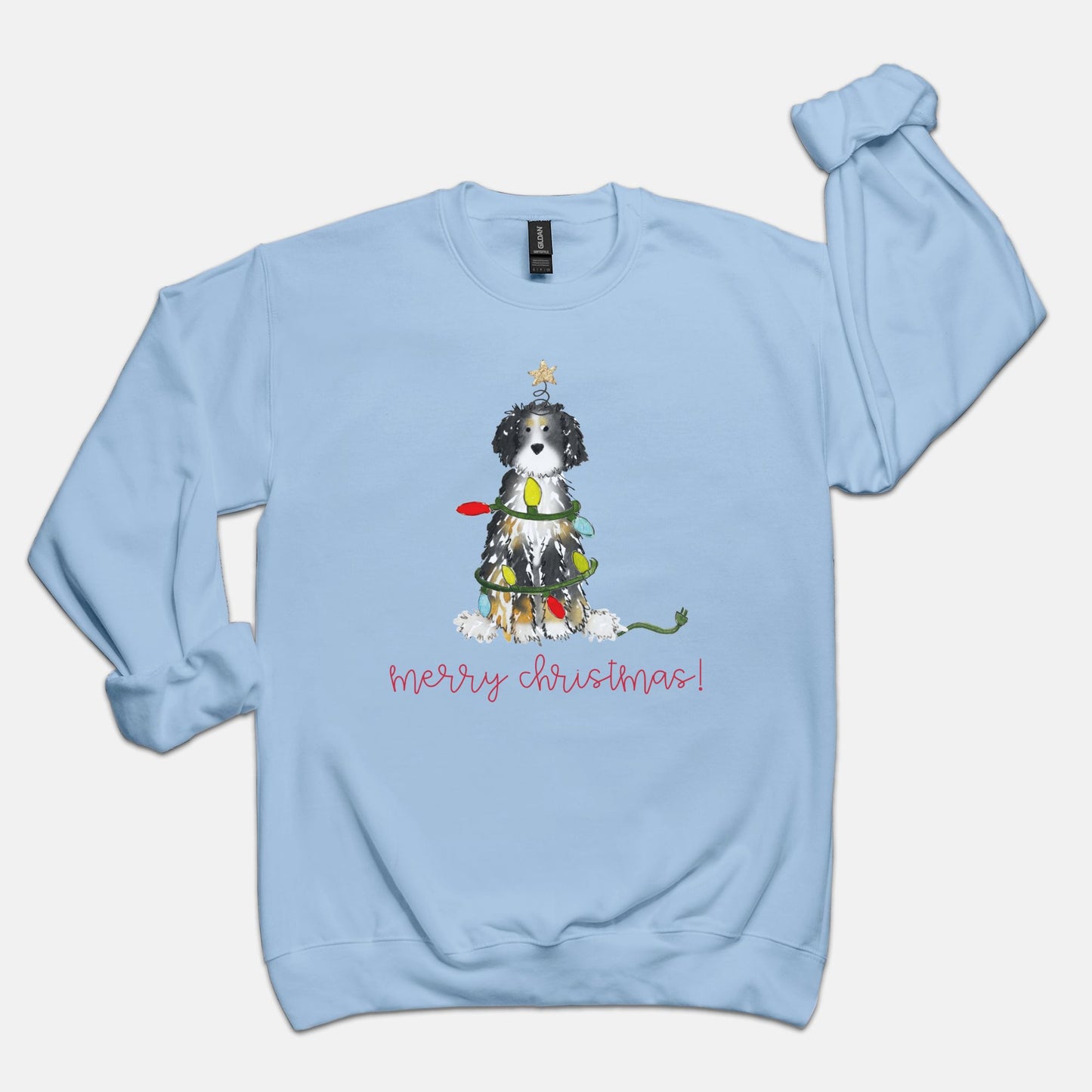 Festive Christmas Bernadoodle Gildan Sweatshirt