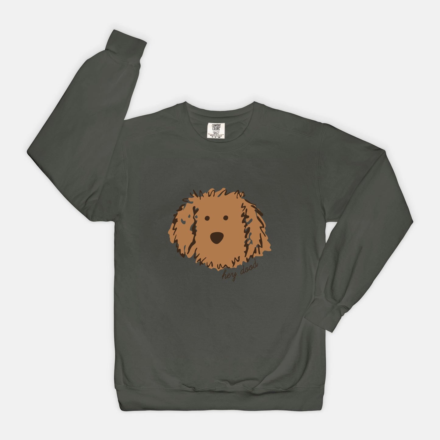 Hey Dood Apricot Doodle Comfort Color Sweatshirt