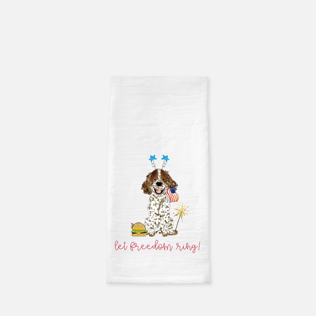 Patriotic Spaniel Tea Towel