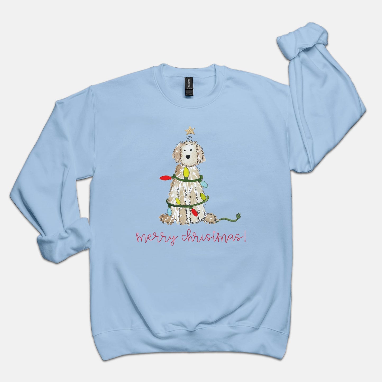 Festive Christmas Cream Doodle Gildan Sweatshirt