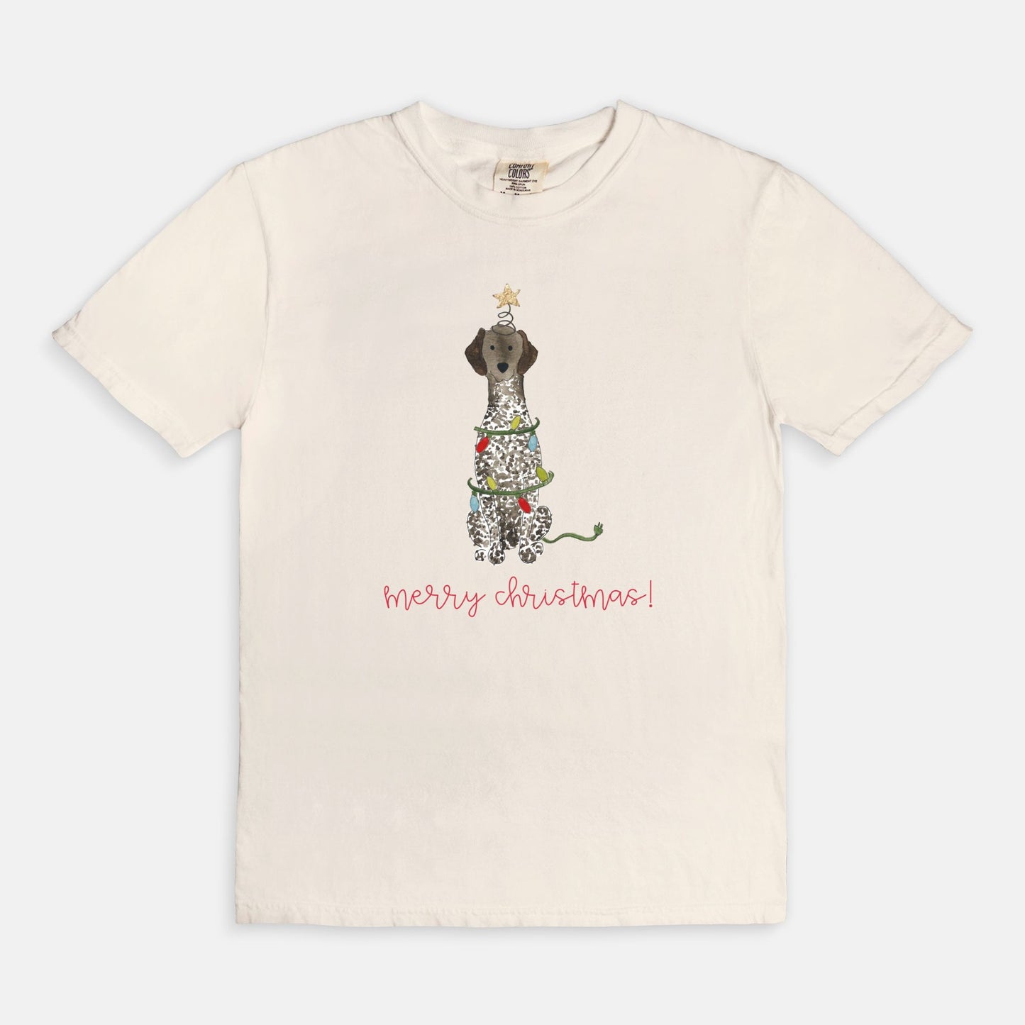 Festive Christmas German Shorthair Pointer Comfort Color Tee