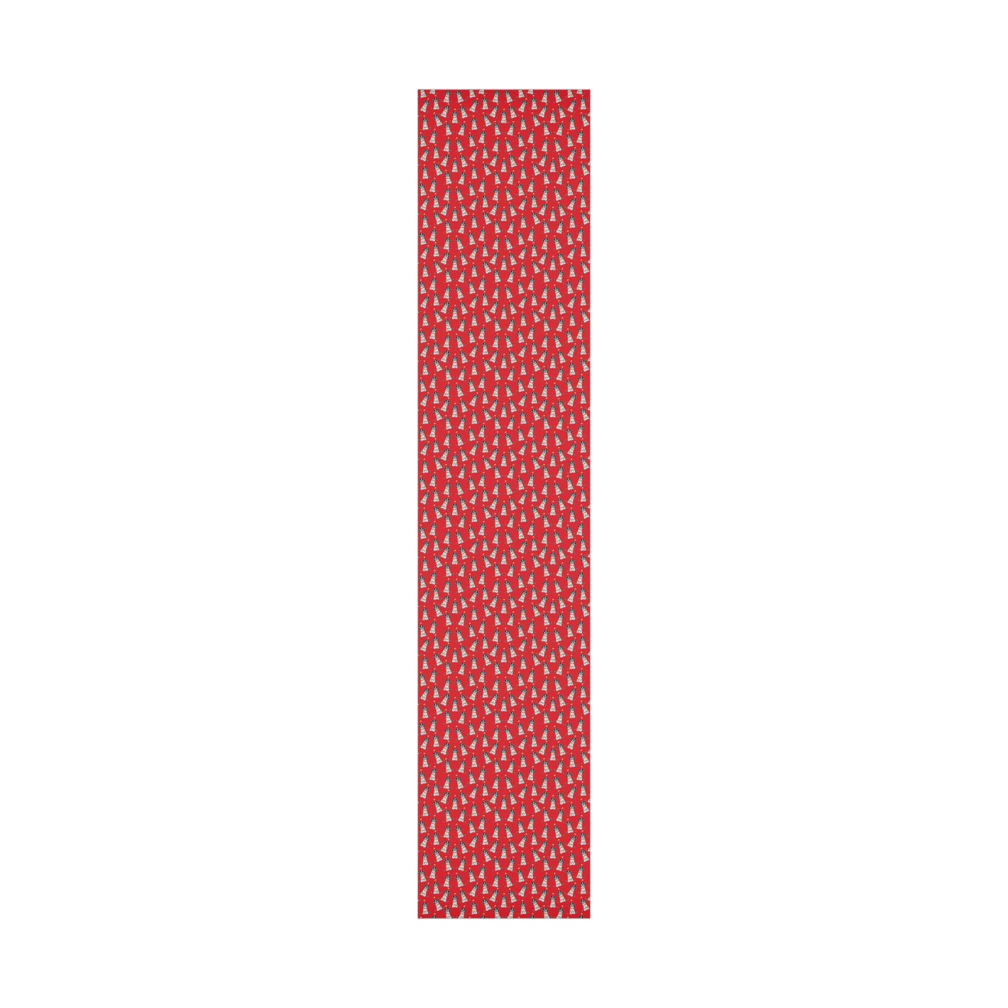Festive Christmas Black Parti Spaniel Gift Wrap - Red