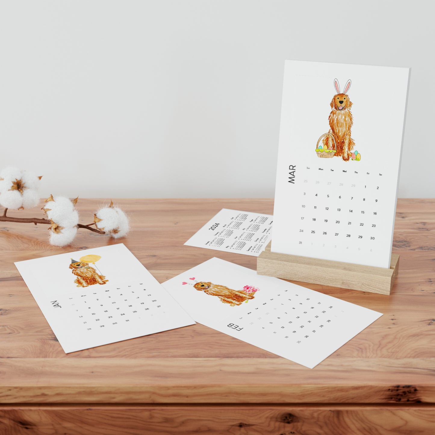 Red Golden Retriever 2024 Calendar