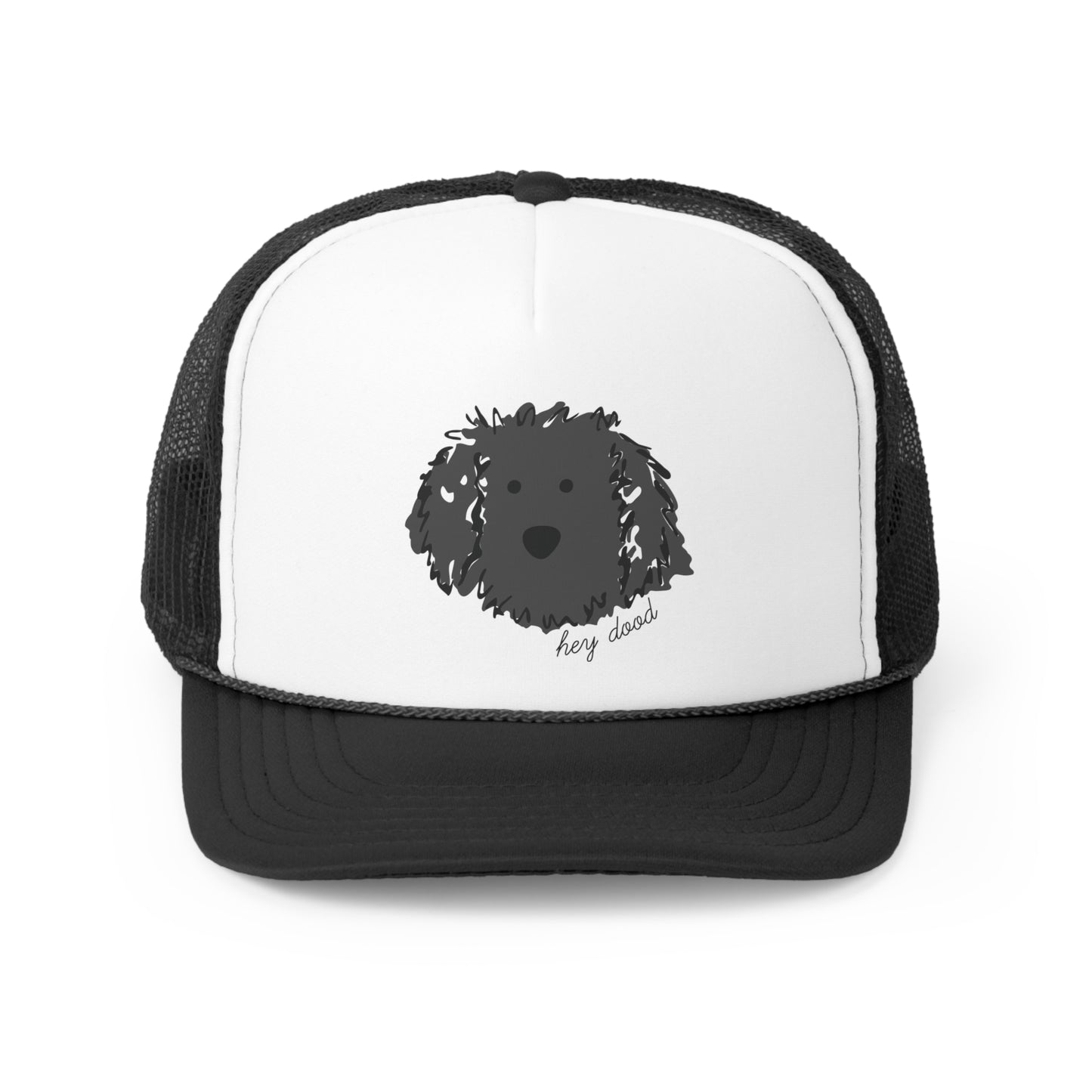 Hey Dood Black Doodle Trucker Cap