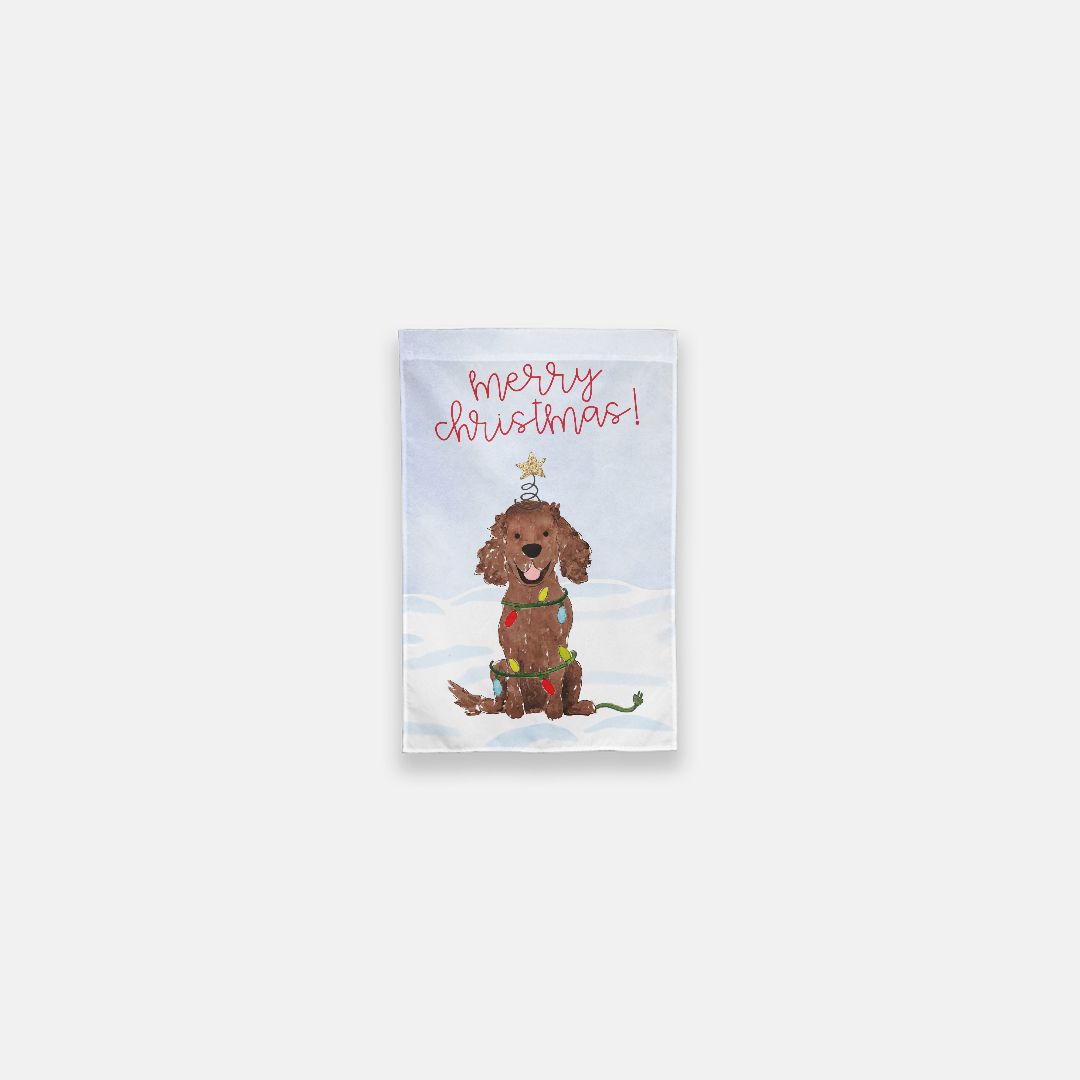 Festive Christmas Spaniel Garden Flag