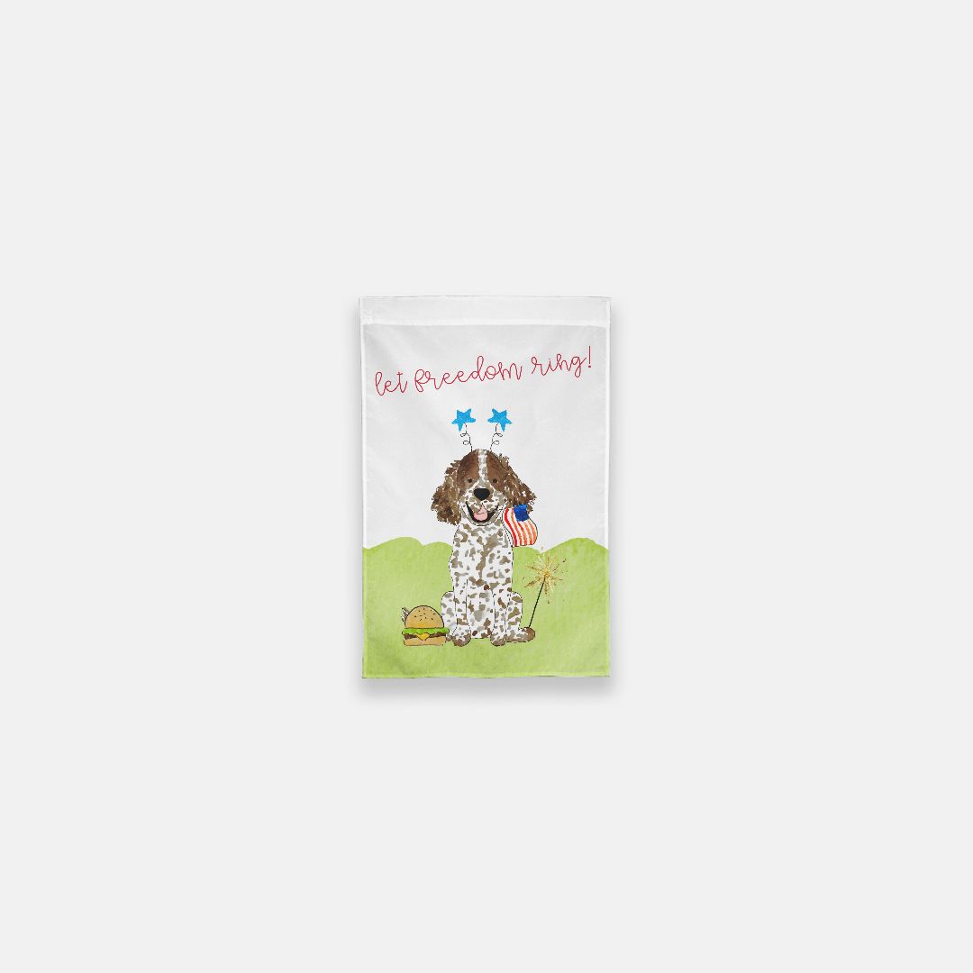 Patriotic Spaniel Garden Flag | Fourth of July Garden Flag