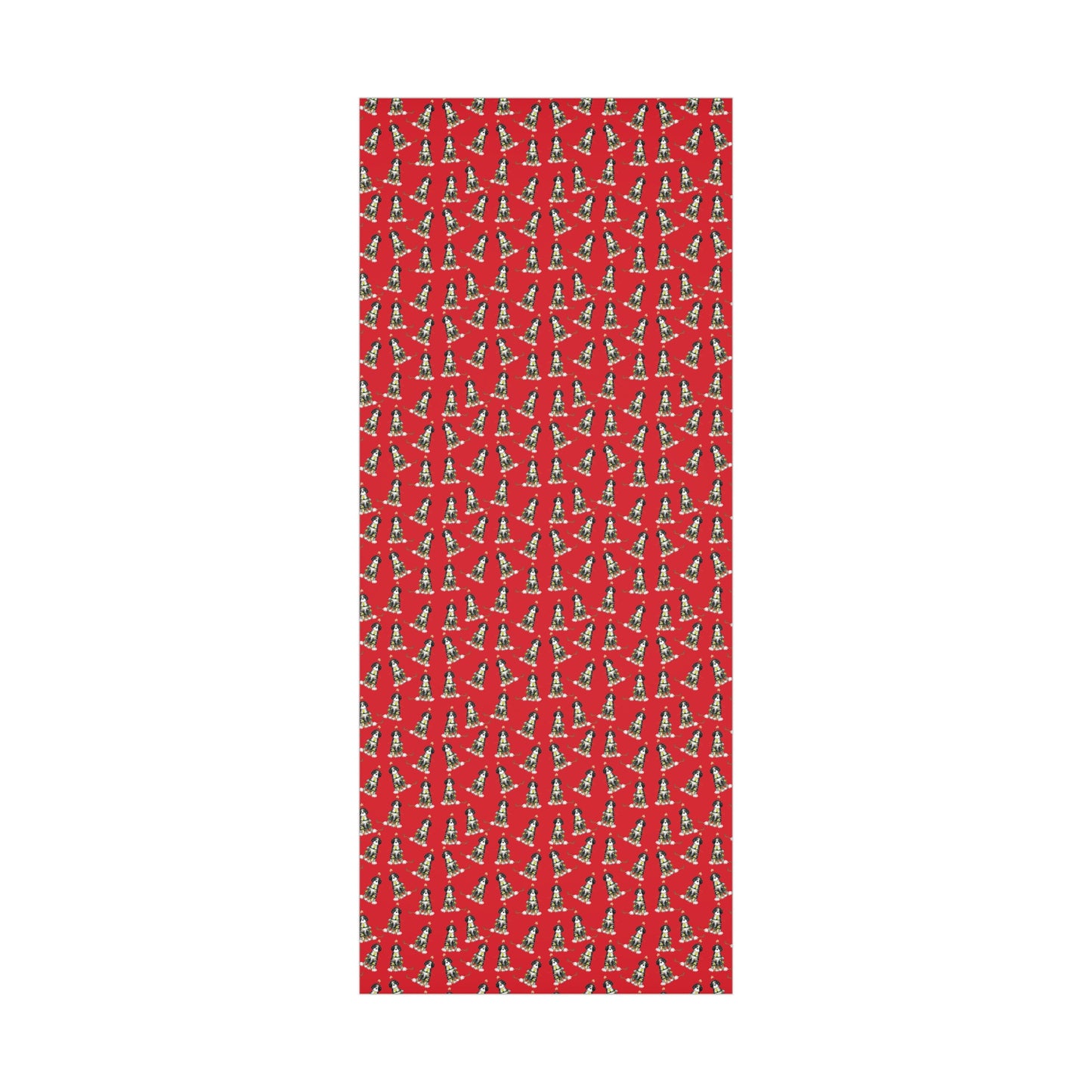 Festive Christmas Bernadoodle Gift Wrap - Red