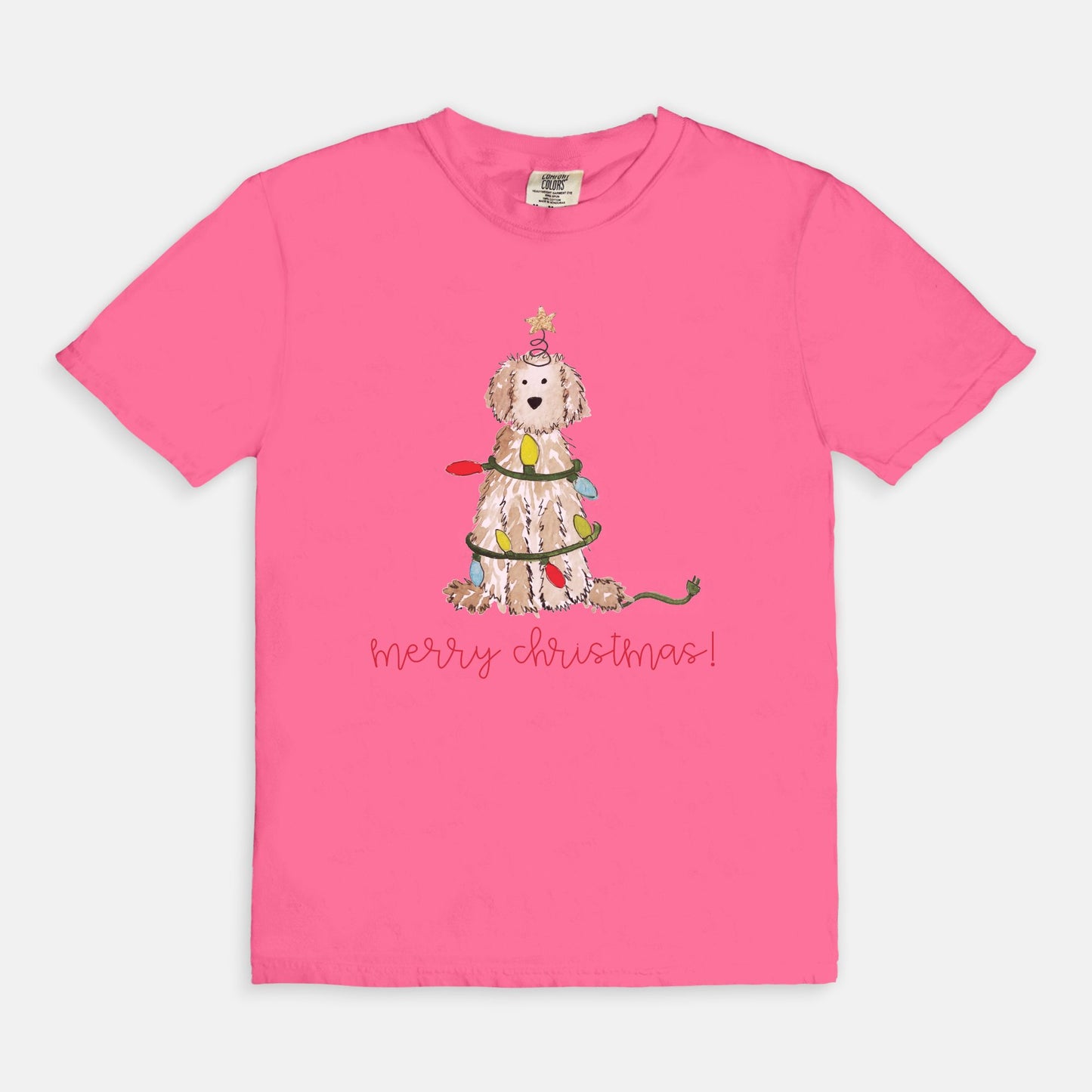Festive Christmas Cream Doodle Comfort Color Tee