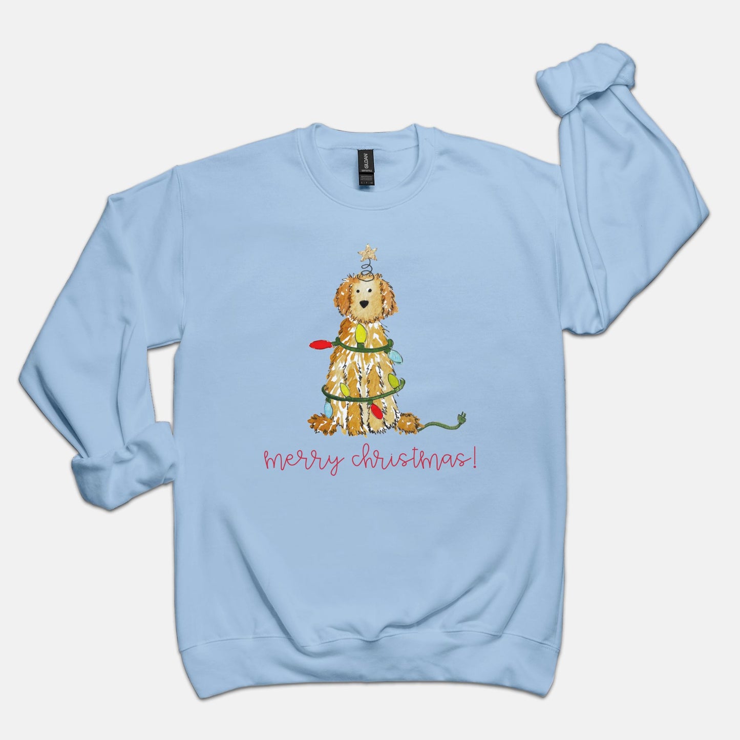 Festive Christmas Apricot Doodle Gildan Sweatshirt