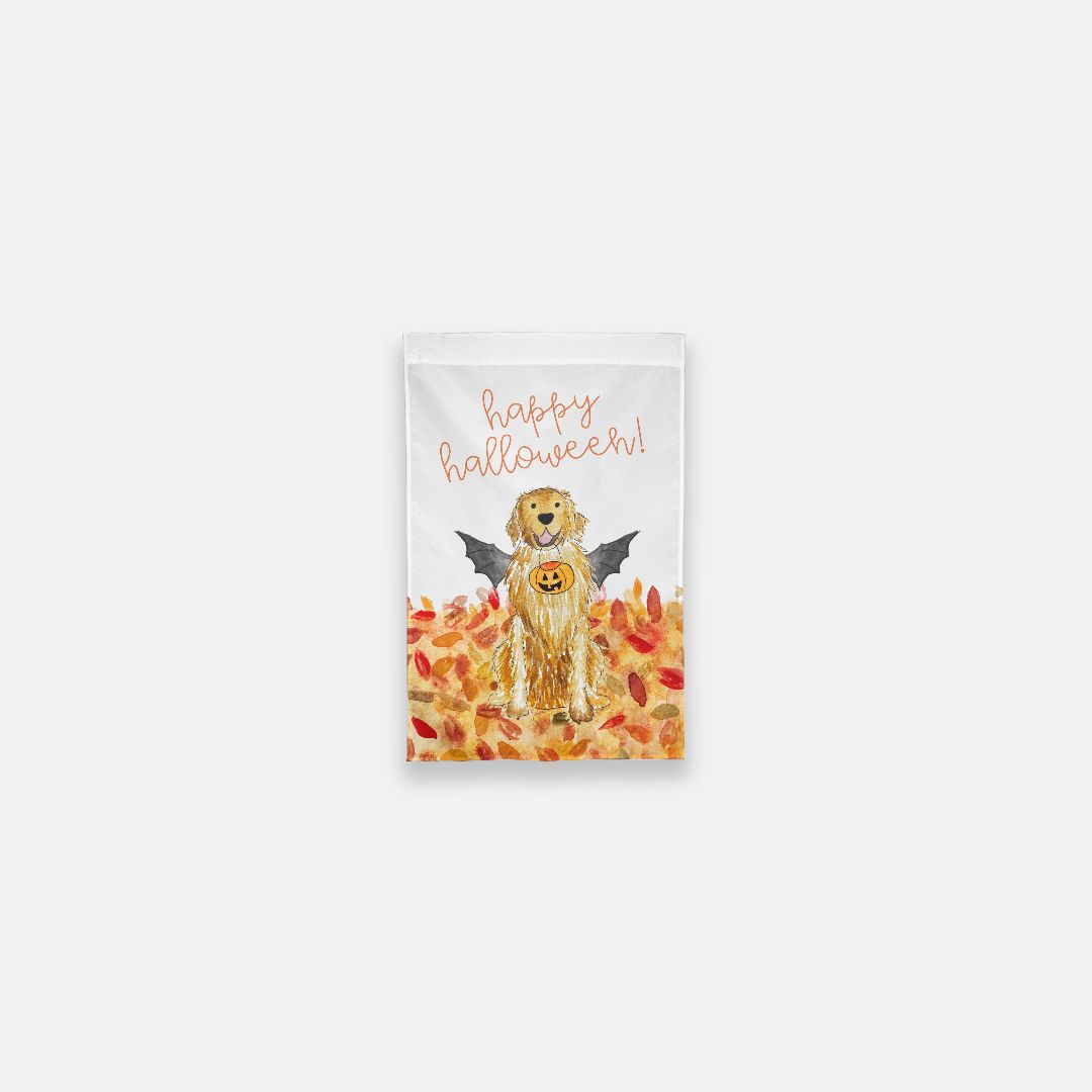 Spooky Golden Retriever Garden Flag