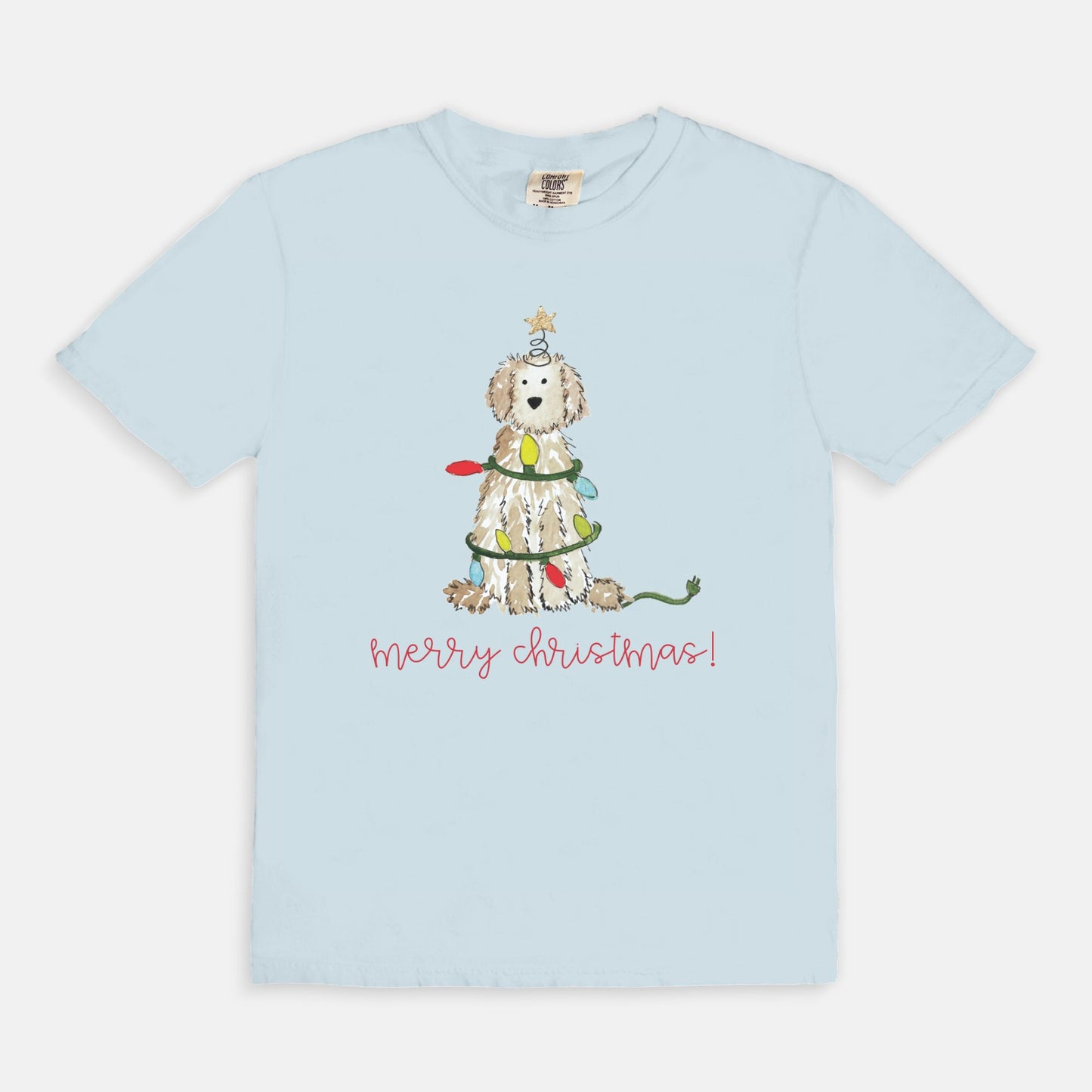 Festive Christmas Cream Doodle Comfort Color Tee