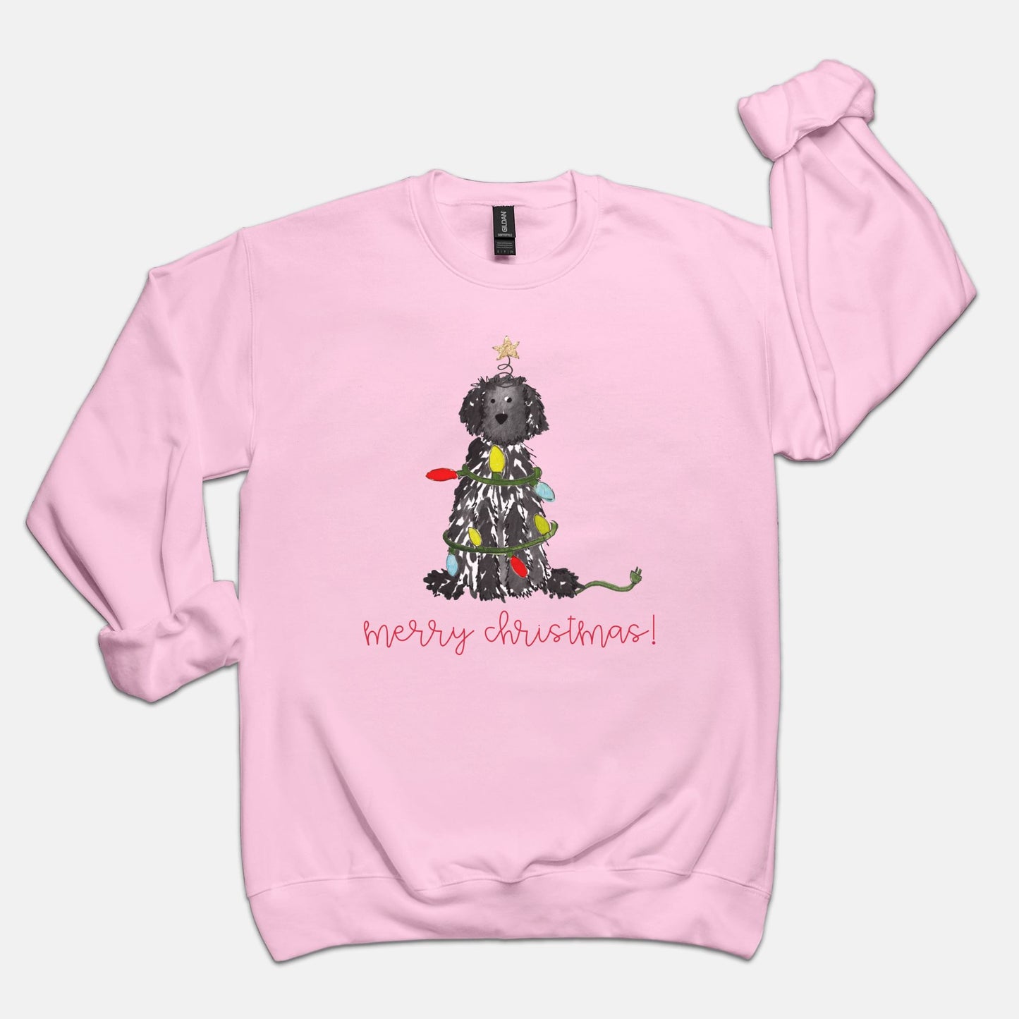 Festive Christmas Black Doodle Gildan Sweatshirt