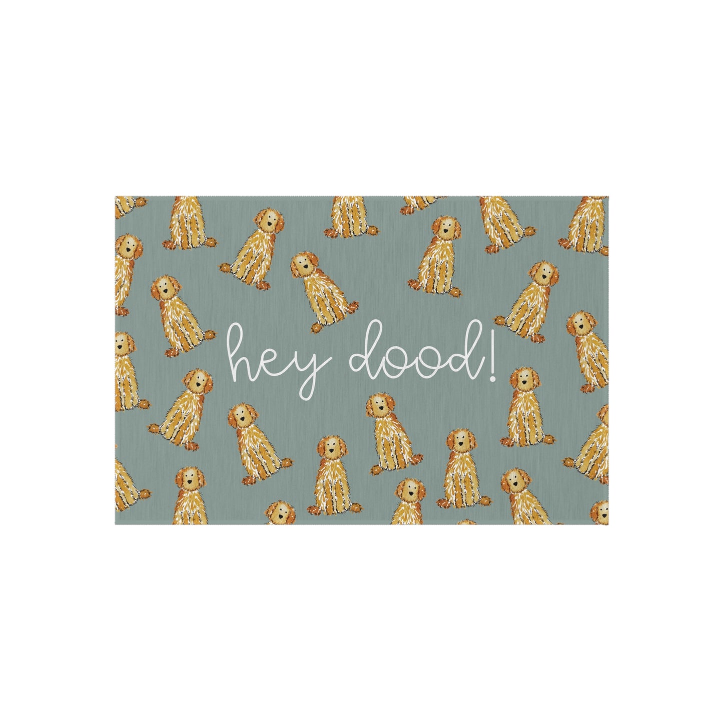 Hey Dood Apricot Goldendoodle Welcome Mat | Agave
