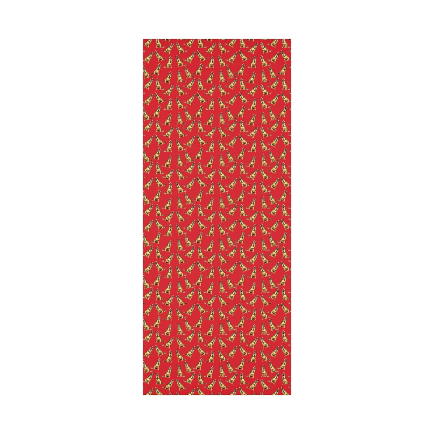 Festive Christmas German Shepherd Gift Wrap - Red
