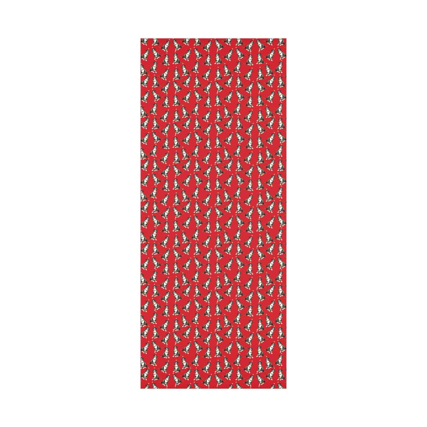 Festive Christmas Bernese Mountain Dog Gift Wrap - Red