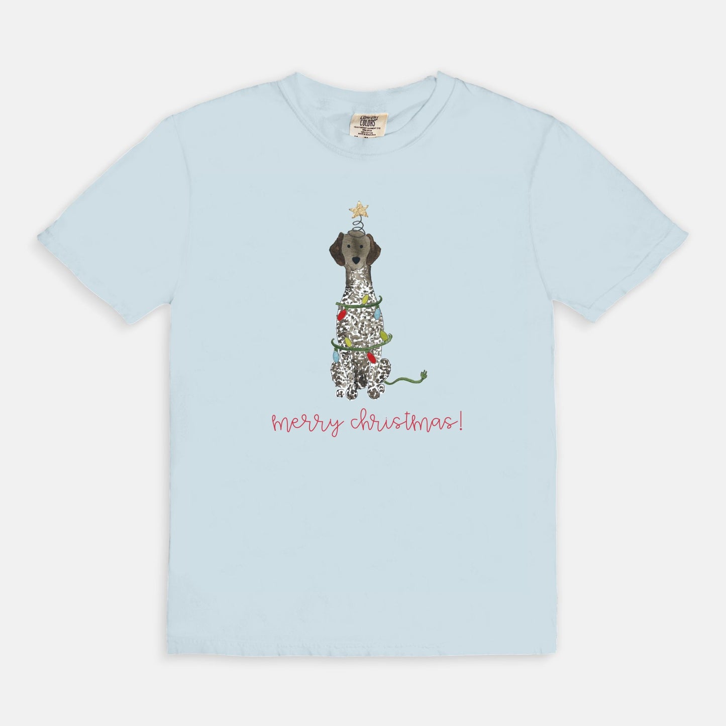 Festive Christmas German Shorthair Pointer Comfort Color Tee