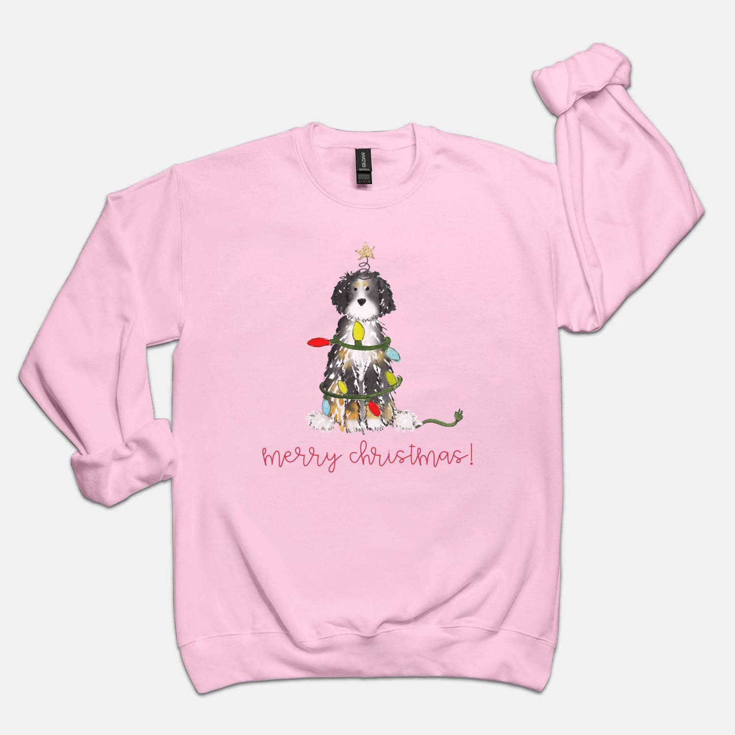 Festive Christmas Bernadoodle Gildan Sweatshirt
